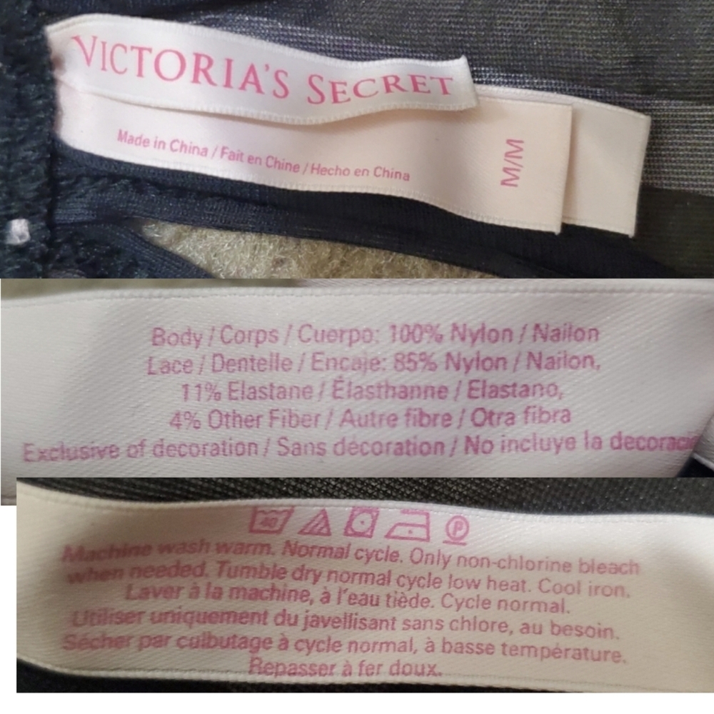 Victoria’s Secret Pink Bow Cami Floral Lace Tank Top Babydoll Lingerie - Picture 15 of 15